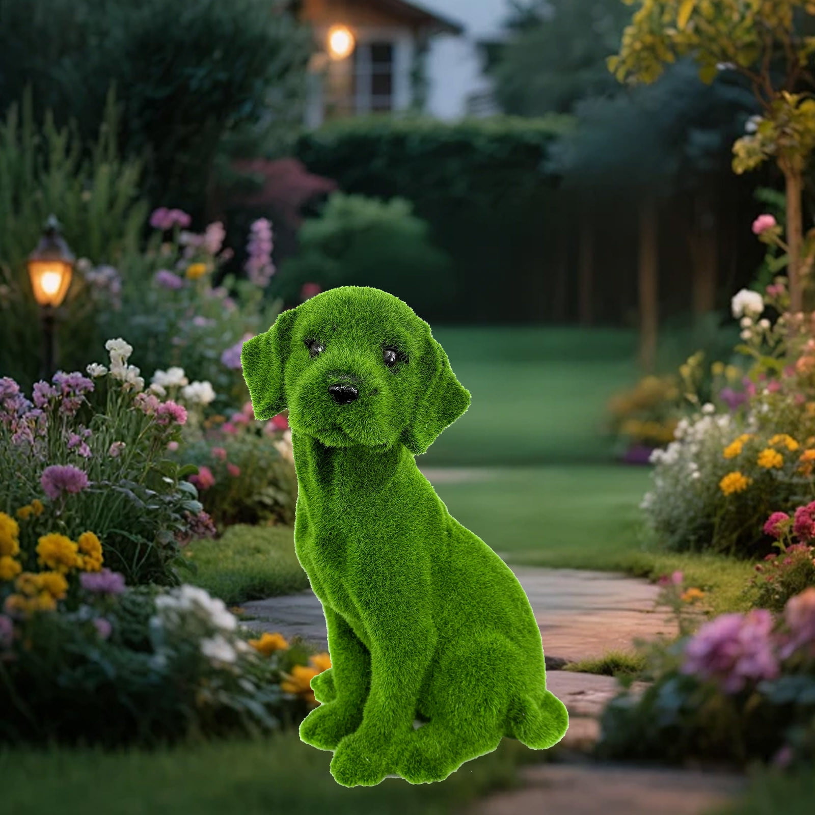 YIMWNYI Simulated Animals Sculpture for Garden Entrance, Resin Crafts Decor, Whimsical Dog Statue, Unique Home Accents, Perfect for Indoor Outdoor Decoration, Gift Idea for Friends and Family