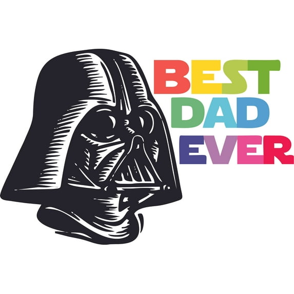 Colorful Vader Best Dad Star Wars Cartoon Character Wall Art Vinyl Sticker Design Decal Girls Boys Bedroom Nursery Kindergarten Fun Home Children Room Decor Sticker Wall Decoration Size (40x35 inch)
