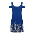 thumbnail image 5 of HAPIMO Women's Mini Loose Dress Summer Sale Floral Print Beach Cold Shoulder Sleeve Boho Holiday Fit V Neck Sundress for Girls Vintage Elegant Casual Comfy Blue M, 5 of 5