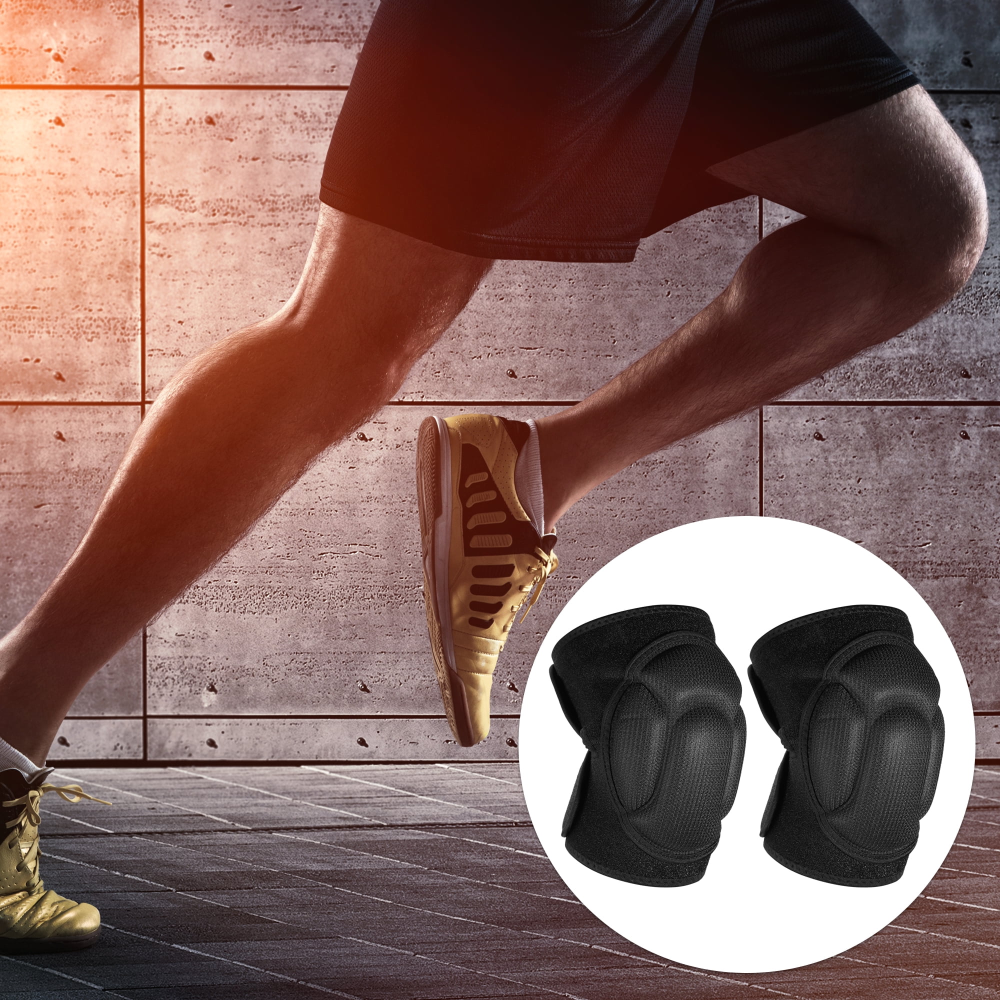 Unique Bargains 1 Pair Turtle Shell Shape Knee Brace Protection Sponge Knee Pads for Men and Women Black Size XL