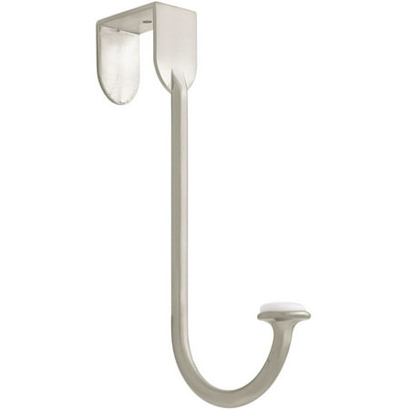Liberty Single Over-the-Door Hook with Ceramic Insert, Satin Nickel