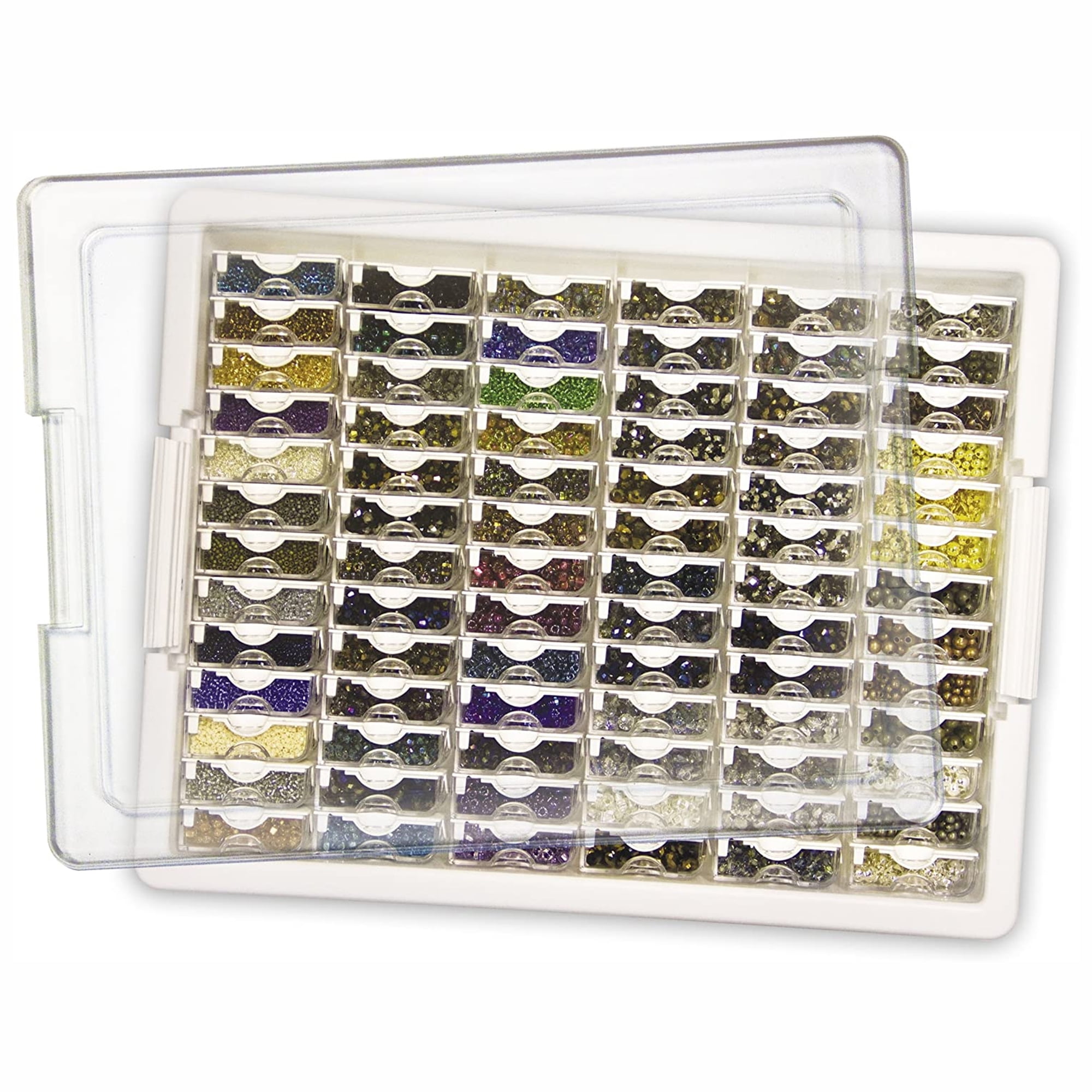 Bead Storage Solutions Elizabeth Ward Assorted Glass and Polymer Clay Bead Tray with Elizabeth Ward 1,111 Piece Assorted Jewelry Findings Tray