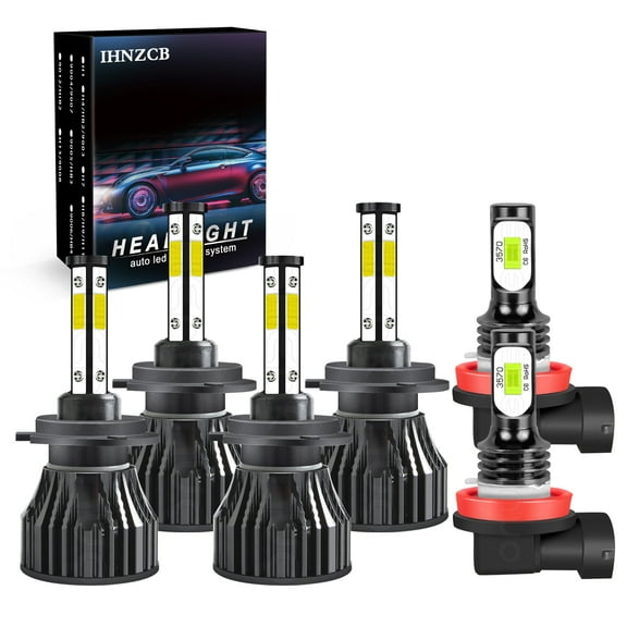 IHNZCB H7 High Low Beam For Hyundai Sonata 2011 2012 2013 2014 2.0l 2.4l Led Headlights H11 Fog Lights 6pcs