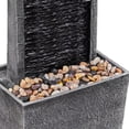 thumbnail image 6 of Teamson Home 38.5" Faux Slate Contemporary Outdoor LED Waterfall Fountain with Pebble Base, Gray/Black, 6 of 11
