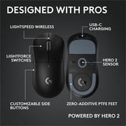Logitech G PRO X SUPERLIGHT 2c wireless gaming mouse, 51 g pro-grade compact mouse with 5 programmable buttons, USB-C charging, 44K DPI sensor, up to 8 kHz polling for PC/Mac, Black