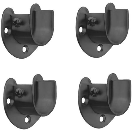 

Black Edition Stainless Steel Wardrobe Closet Rod Bracket U-Shaped Open Type Socket Bracket Shower Curtain Rod Pole End Support