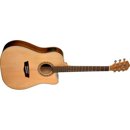 Ash Cutaway - Washburn WD7SCE Harvest 7 Series Cutaway Dreadnought Acoustic-Electric Guitar