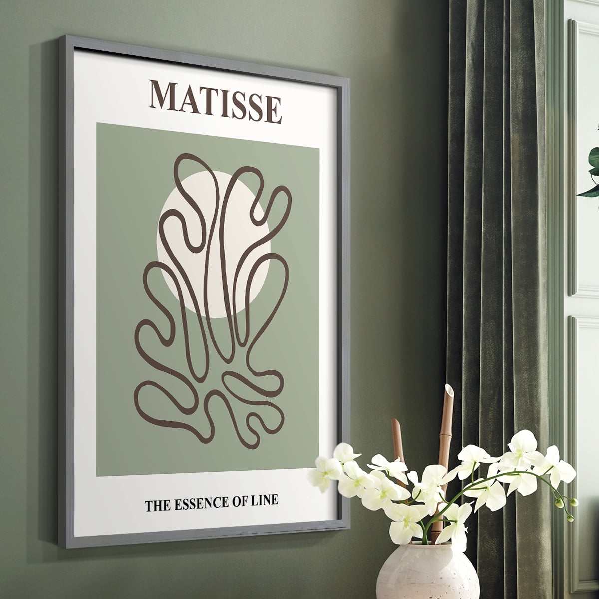 Matisse CXIII Framed Print in Gray Solid Wood 11 x 14 Framed Print