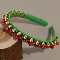 thumbnail image 5 of Week karymi Christmas Bells Headband Red Green Hair Accessories Elastic Hairband for Women Girls Holiday Party Festive Costume Props 5.5x4.33 Inch Christmas Party Favors, 5 of 9