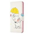 thumbnail image 6 of iPhone 14 Plus Case Cute Embossed Pattern Premium Leather Wallet Cover Flip Stand Credit Card Slots Pocket Holder Magnetic Closure Folio Case for iPhone 14 Plus, Umbrella Elephant, 6 of 8
