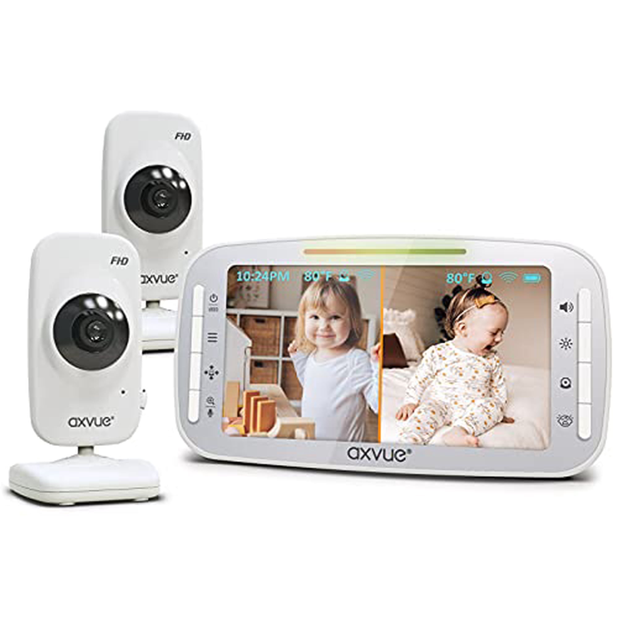 [HD] Video Baby Monitor, 1080P 5.5" HD Display, IPS Screen, 2 HD Cams, 24-Hour Battery Life, 1000ft Range, 2-Way Communication, Secure Privacy Wireless Technology