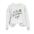 thumbnail image 4 of WREESH Womens Crewneck Sweatshirts St. Patrick's Day Sweatshirts Shamrocks Printed Graphic Sweatshirts Loose Fit Long Sleeved Tops Pullover Sweatshirts White, 4 of 4