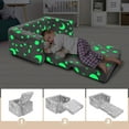 thumbnail image 4 of Kids Couch Toddler Chair Folding, Soft Couch 2 in 1 Kids Sofa Glow in The Dark Couch, Gifts Sleeper for Boys Girls - Gray Sky, 4 of 8