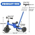 thumbnail image 4 of XJD 7 in 1 Toddler Tricycle with Push Handle,Toddler Bike for 1-3 Years Old Boy Girl, Toddler Push Tricycle, Baby Bike Balance Bike with Adjustable Seat Height and Removable Pedal, 4 of 11