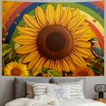 thumbnail image 2 of PRATYUS Boho  Sunflower Tapestry, Vintage Abstract Yellow Flowers Butterfly Tapestry Wall Hanging for Bedroom Teen Girl, Retro Aesthetic Tapestries Poster Blanket College Dorm Decor  40x60inch, 2 of 6