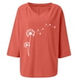 thumbnail image 4 of YUNAFFT Womens Tops Casual Loose Fashion Fashion Women's Summer V-Neck Short Sleeve Print Casual T-shirt Blouse On Sale, 4 of 4