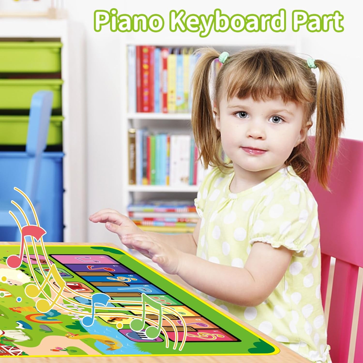 Faburo Baby Toys for 1 Year Old Boys Girls, 3 in 1 Musical Toys Toddler Piano & Drum Mat, Toys for Ages 1-5 ,Green