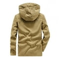 thumbnail image 4 of Herrnalise New Fashion Casual Loose Plush Warm Cotton Hooded Jacket Long Sleeve Parkas Khaki, 4 of 9