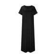 thumbnail image 4 of Women's Summer Dresses 2025 Casual Maxi Dress Short Sleeve V Neck Flowy Sundress Split Loose Long Tshirt Dress Soft Comfy Beach Vacation Sun Dresses Activewear Flash of The Day Online Only, 4 of 6