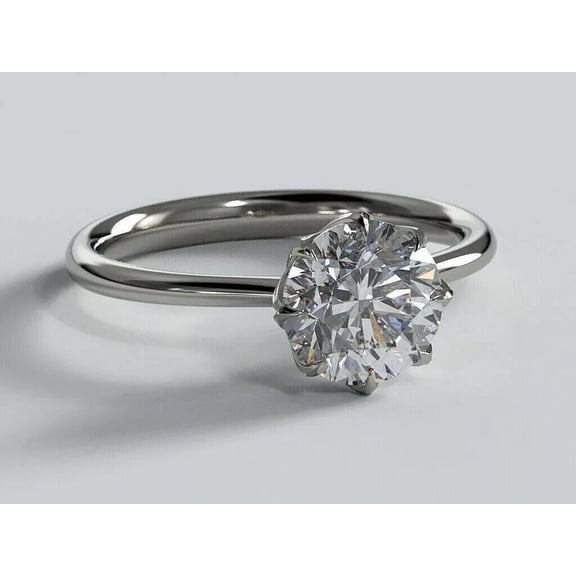 4Ct Round Cut Lab-Created Diamond Solitaire Engagement Ring 14KWhite Gold Plated
