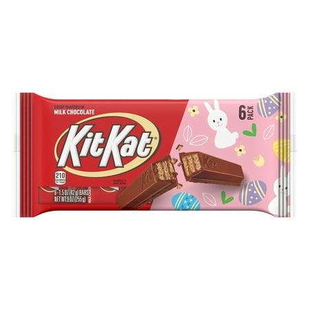 KIT KAT®, Milk Chocolate Wafer, Easter Candy, 1.5 oz, Bars (6 Count)