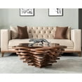 thumbnail image 5 of Papella Model Cloud Brown Wooden Coffee Table with Glass Rustic Table Mesa de centro Natural Walnut Color Center table, 5 of 5