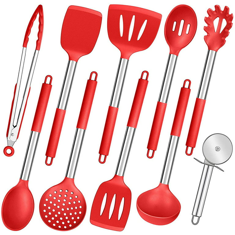 15pc Red Utensil Set with Can Opener, Peeler, Turner, Basting Spoon, S –  CookServeEnjoy