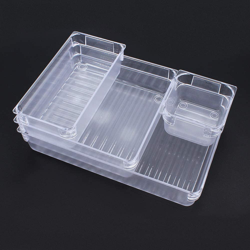 7pcs Desk Drawer Organizer Trays, 4 Different Sizes Large Capacity
