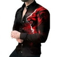 thumbnail image 1 of Camisa de hombre con patrón creativo, camisa de traje de manga larga con solapa, moda informal, suave, cómoda, material transpirable, nueva oferta, 1 of 6
