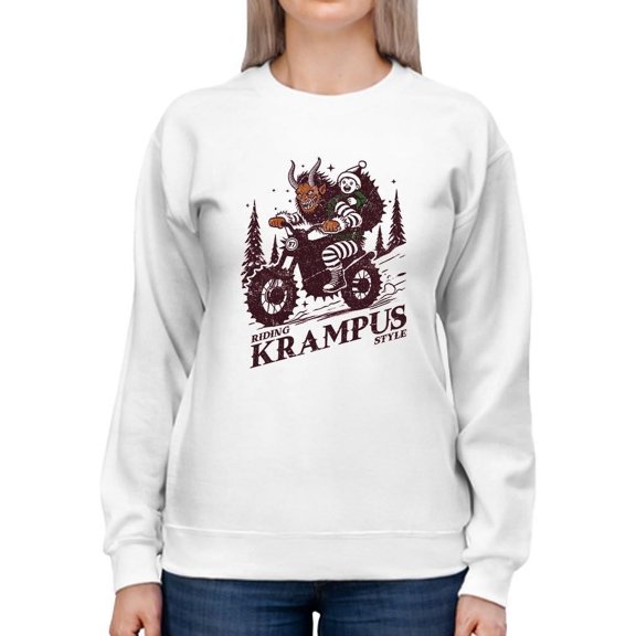 Riding Krampus Christmas Rebel Style Women's Sweatshirt