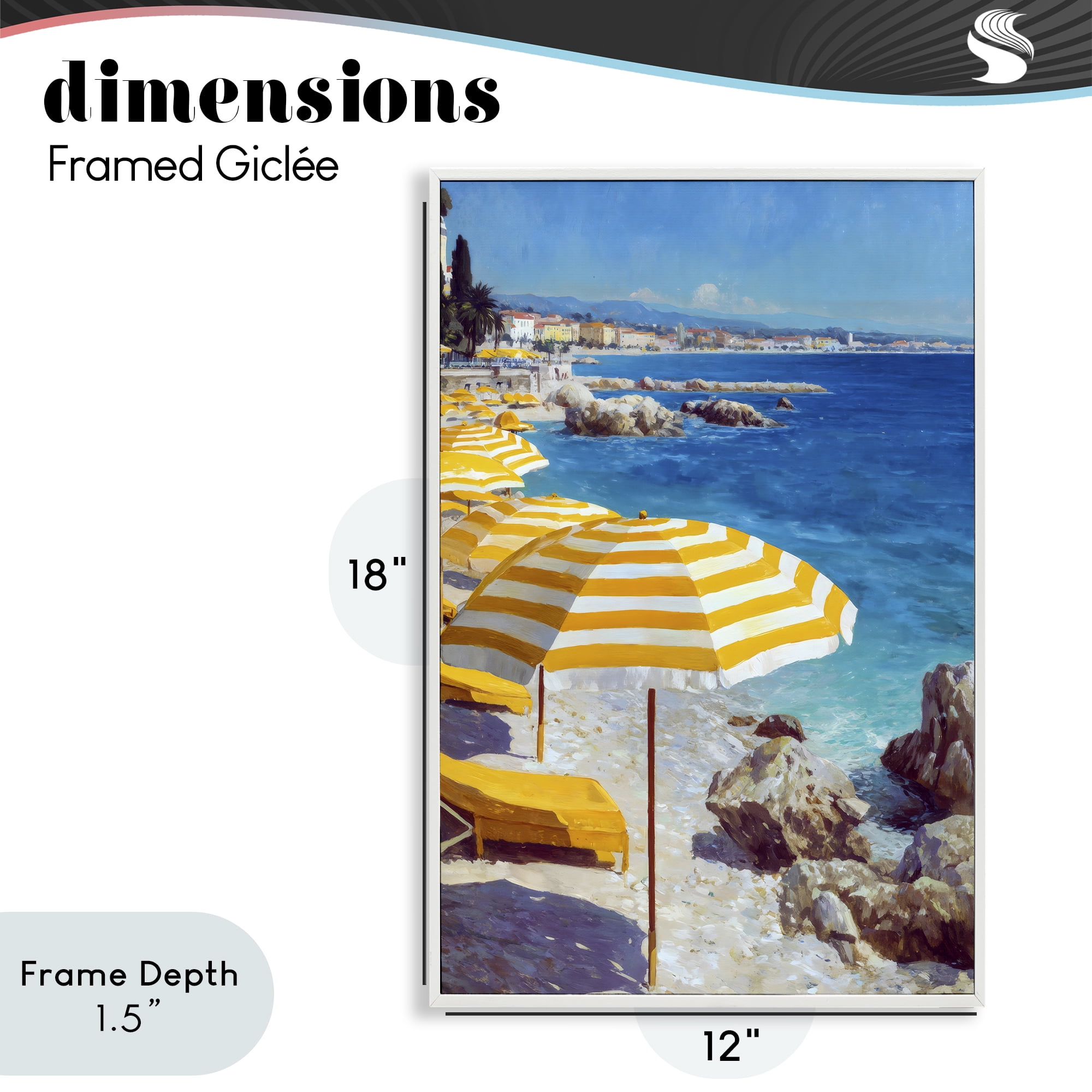 Stupell Industries Sunshine on the Shore White Framed Giclee Art, design by Petal Prints Design