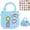 Blue, variant on Mini Silicone Tote Bag for Girls, DIY Beach Bag with 25pcs Cute Patches & Adjustable Strap