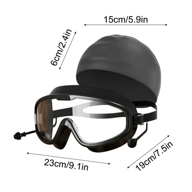 Goggles Adult Swimming Adult Large Frame Swimming Goggles High Definition Swimming Goggles Swimming Cap Piece Earplugs Sports Equipment Earplugs for Swimming