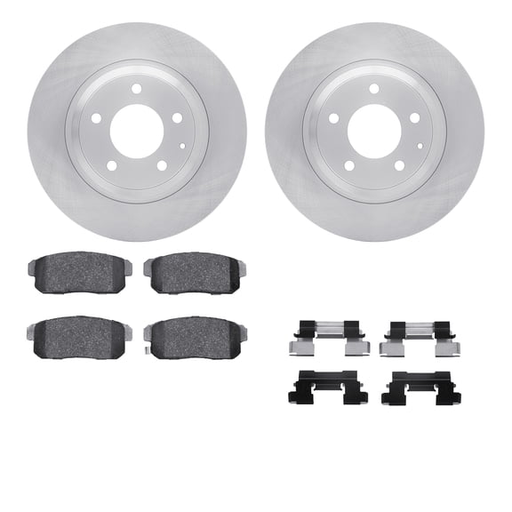 Dynamic Friction Company Rear Brake Rotors with 5000 Advanced Brake Pads includes Hardware 6512-80214