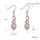 thumbnail image 5 of Pendientes colgantes de circonio cúbico de oro rosa de 14 quilates para mujer, aretes colgantes con forma de infinito, orejas sensibles, cristal, boda, hipoalergénicos JM, 5 of 5