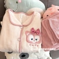 thumbnail image 1 of Pijamas de punto de estilo coreano para mujer, terciopelo coral grueso, ropa sencilla para el hogar de otoño e invierno, se puede usar al aire libre, 1 of 2