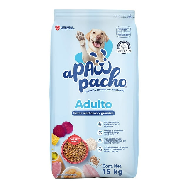 Alimento para Perro Apawpacho Adultos Razas Medianas y Grandes 15kg