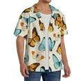 thumbnail image 4 of Xecao offers the Butterflies for Men's Casual Short-sleeved Shirt, a button-up collared shirt with a pocket, perfect for beach vacations and yacht travel in the Large size., 4 of 7