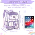 thumbnail image 2 of Mochila transparente PIG PIG GIRL para la escuela, la universidad o los viajes, color morado, 2 of 8