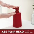 thumbnail image 3 of Small Soap Dispenser for Bathroom and Kitchen, Modern Farmhouse Striped Style Plastic Hand Soap Dish Soap Dispenser with Pump Matte Red, 3 of 6