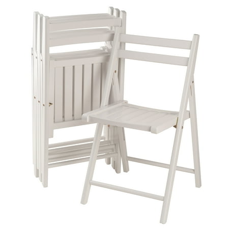 Winsome Wood Robin Folding Chair Set, White Finish, set of 4