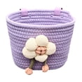 thumbnail image 4 of Cesta de bicicleta universal de cuerda suave para niños con juguete de flor de peluche, accesorio de ciclismo, se adapta a manillares de 2 a 5 cm para Púrpura, 4 of 8