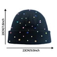 thumbnail image 3 of AWZXDE Beanie Hats For Women Colorful Beaded Knitted Cap Versatile Style Warm For Autumn And Winter Purple, 3 of 4