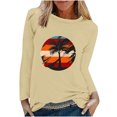thumbnail image 2 of EQWLJWE Chemises à Manches Longues pour Femmes Mode d'Entraînement Printemps Imprimé Manches Longues Col Rond Tee Décontracté Hauts Vêtements d'Automne pour Femmes, 2 of 6