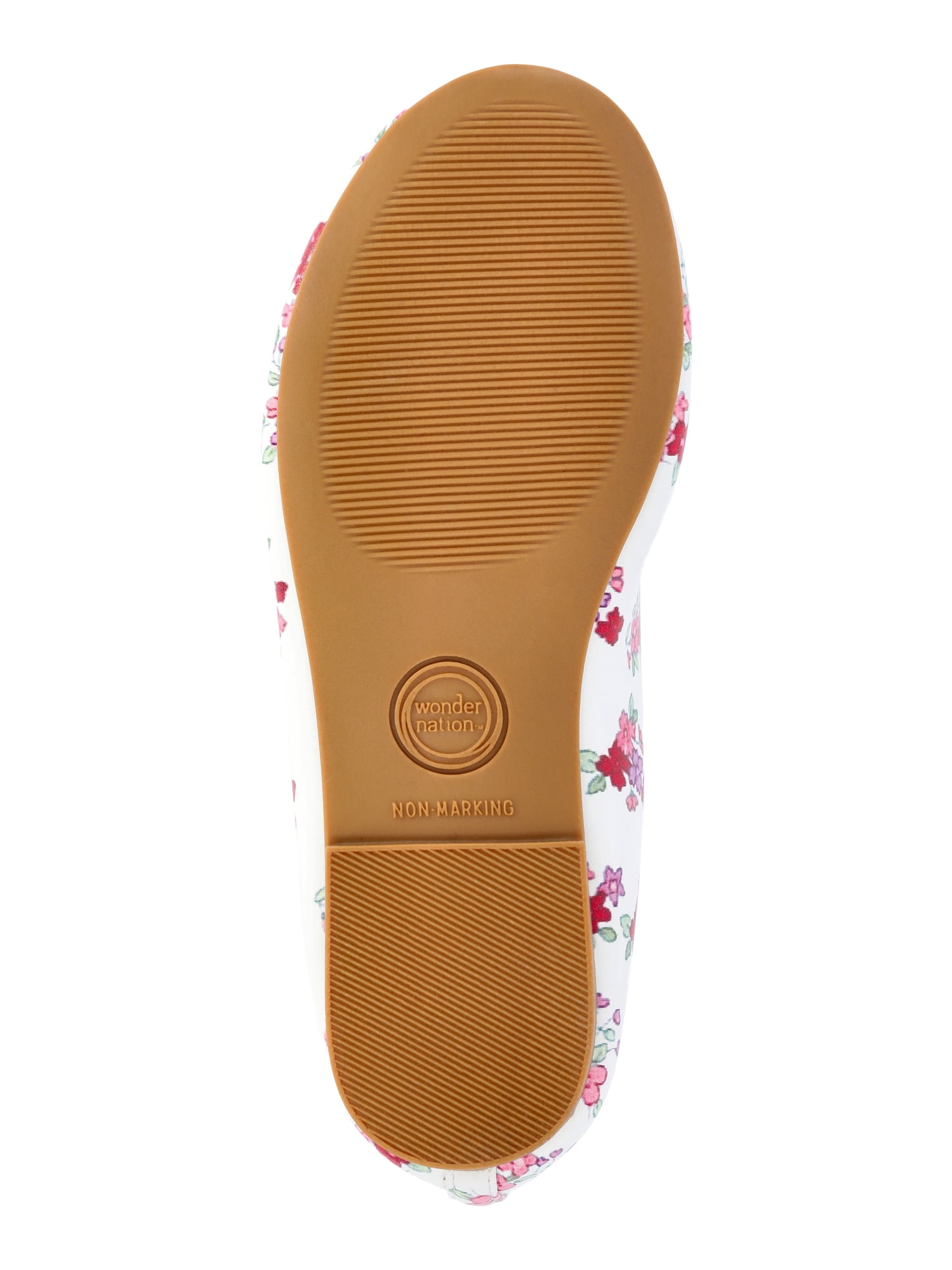 Wonder Nation Little and Big Girls Faux Leather Ballet Flats
