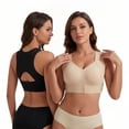 thumbnail image 6 of Posture Corrector Bra for Women Front Closure Cross Back Wireless Bras Seamless Full Support Push Up Bralette, 6 of 7