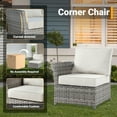 thumbnail image 6 of XIZZI Outdoor Wicker Patio Set Furniture Conversation Set with Fire Pit Table,Beige Stripe, 6 of 11
