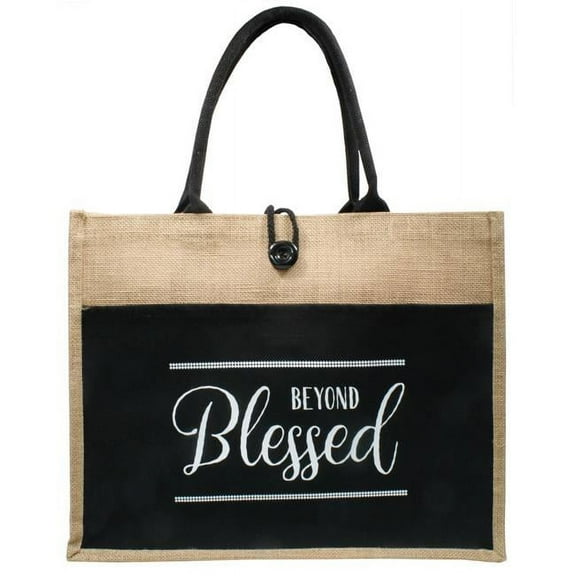 Swanson Christian Supply 264699 18 x 13.5 x 5 in. Jute Tote Bag - Beyond Blessed