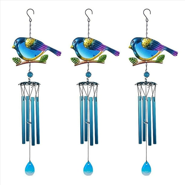 3X Campanillas de Viento para DecoracióN de Interiores y Exteriores, Campanillas de Viento de PáJaro Azul Románticas MóViles para DecoracióN de JardíN de Festivales en Casa