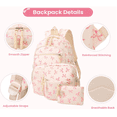 thumbnail image 3 of Bow Backpack Bow Backpack Cute Kawaii Backpack Set Aesthetic Daypack Bow Rucksack for Women, Pink Bow Shoulder Bag 3PCS Set, Cute Large Capacity Versatile Rucksack, 3 of 3